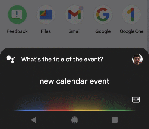 Say "New calendar event" then say the title